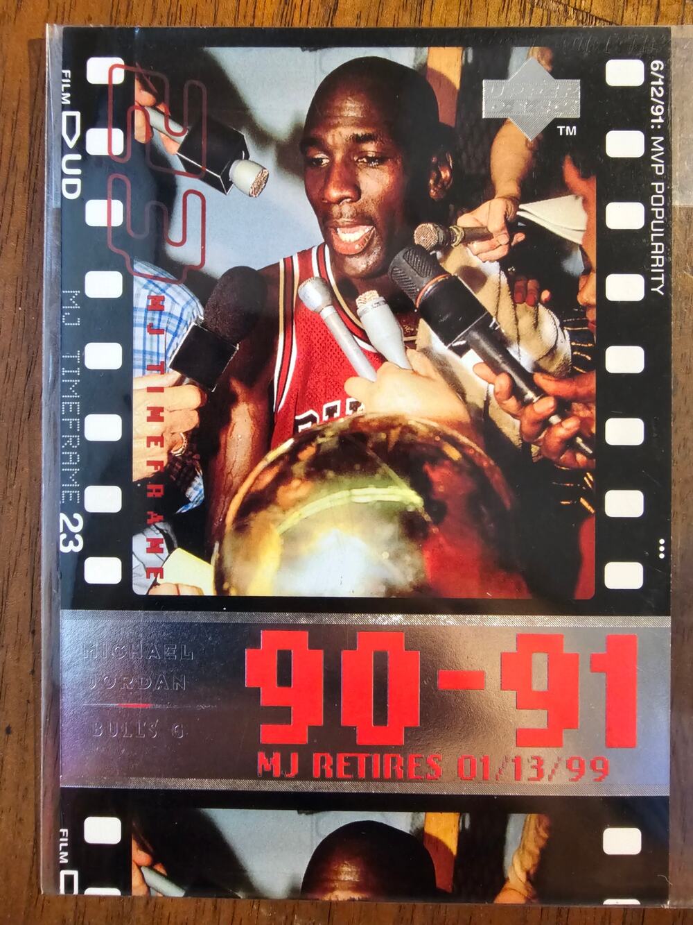 Michael Jordan 1999 Upper Deck #C7 - 6/12/91 MVP Popularity - MJ Retires - Jumbo